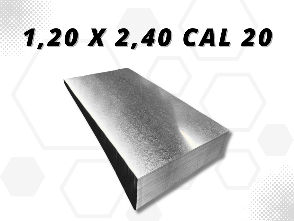 LAMINA GALVANIZADA 1,20 X 2,40 CAL 20