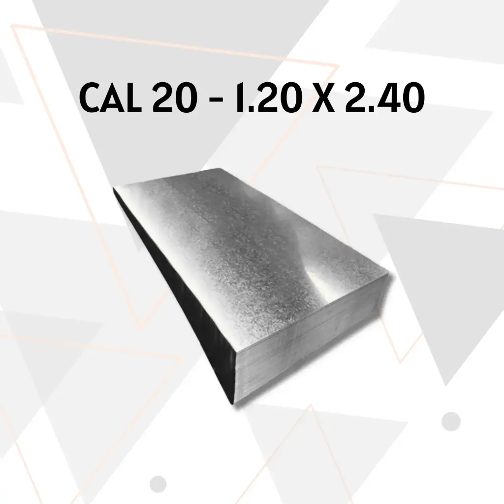 LAMINA GALVANIZADA 1,20 X 2,40 CAL 20