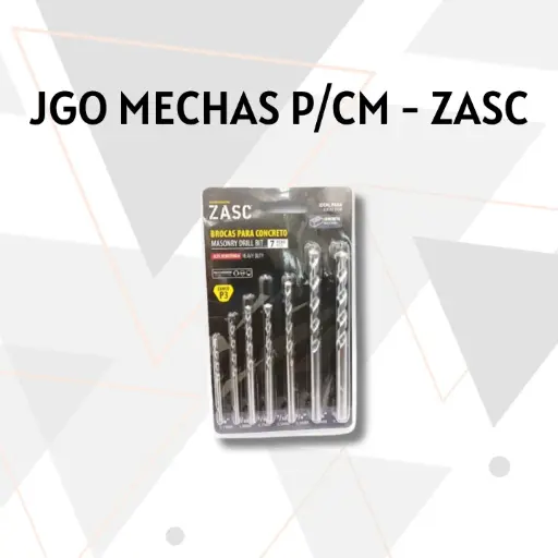 [JGMC01] JUEGO DE MECHAS PARA CONCRETO (1/8"- 3/8") ZASC