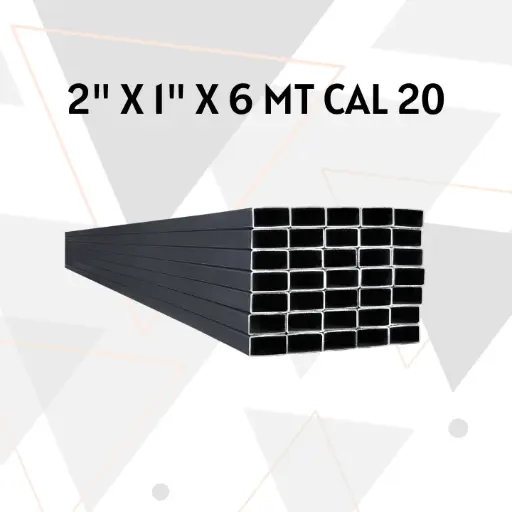 [THP002] TUBO HIERRO PULIDO 2" X 1" CAL 20 X 6 MTS